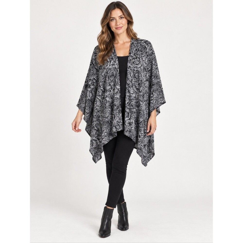 Kate & Mallo Wrap Poncho Vintage Knitted Travel Open Front Poncho Cape For Fall